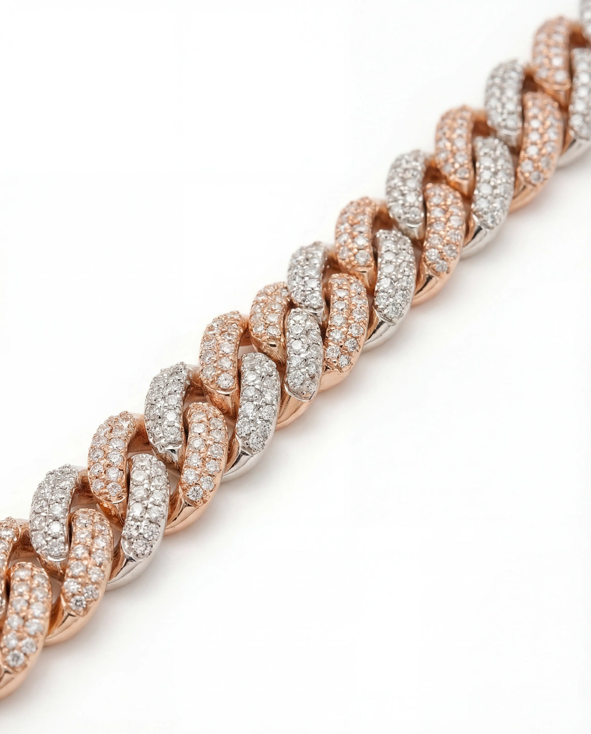 10MM Rose Gold Two-Tone Cuban Chain