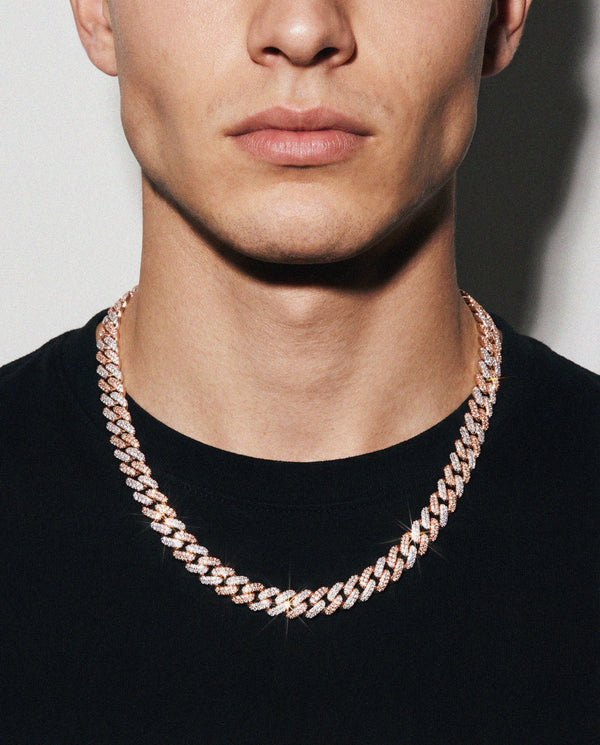 10MM Rose Gold Two-Tone Cuban Chain